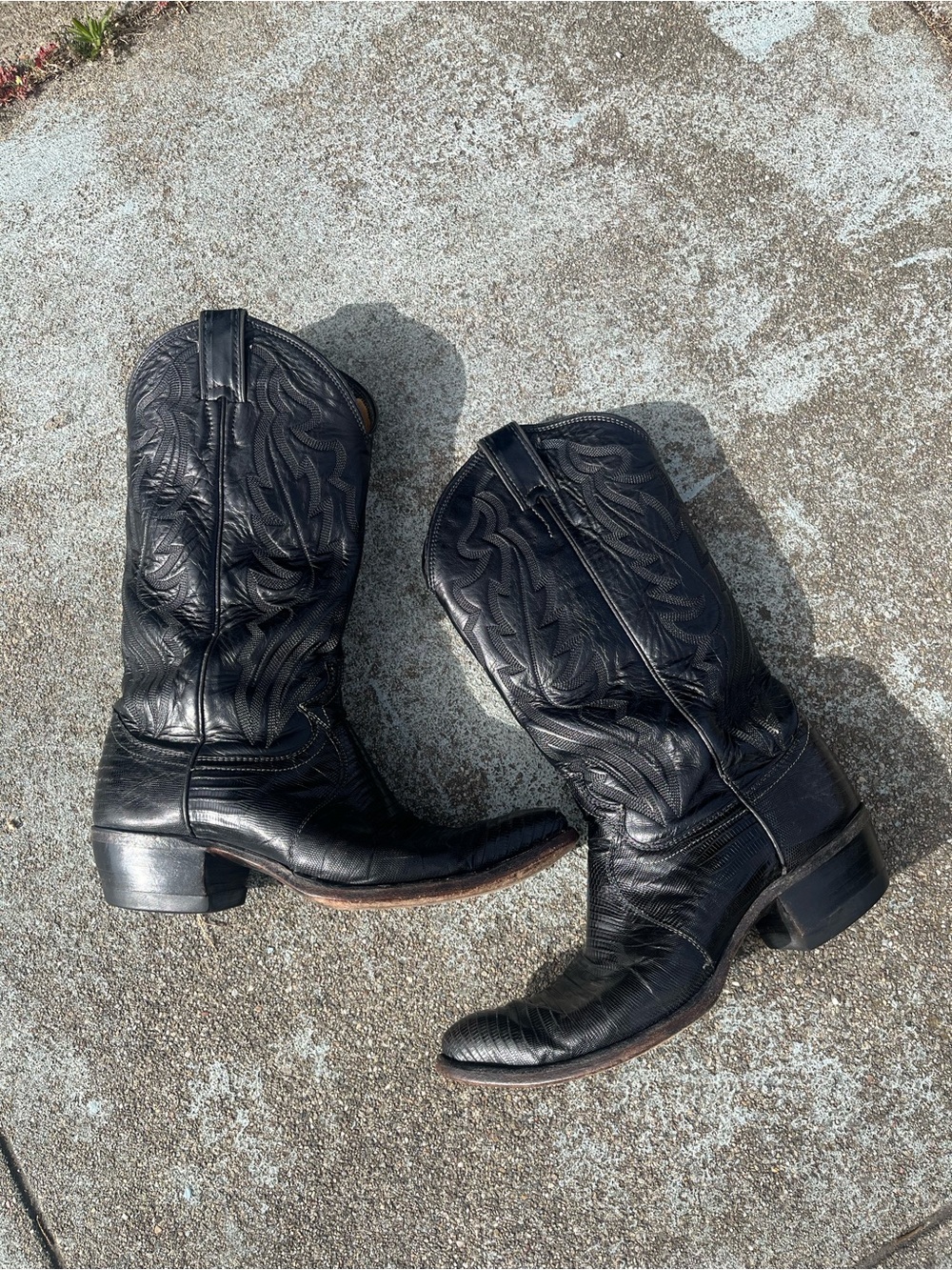 Vintage Lizard Skin Justin Western Boots Style 8325 size 7 D made in USA 🇺🇸